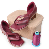 Noor Sandal - Burgundy 2.5"