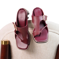 Nargis Sandal - Burgundy 1.5"