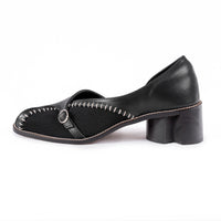 Gulnaar Peep in Black with 2-inch heel by Suvaa