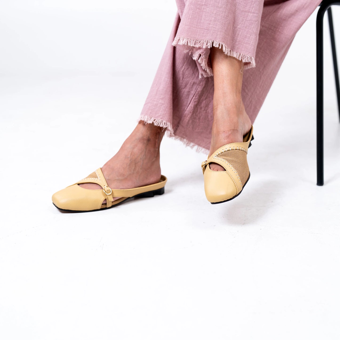 Begum Mule in Honey Beige with 1/2-inch heel by Suvaa