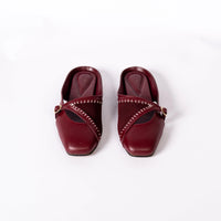 Begum Mule in Burgundy with 1/2-inch heel by Suvaa