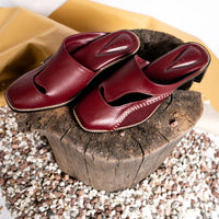 Begum Mule in Burgundy with 2-inch heel by Suvaa