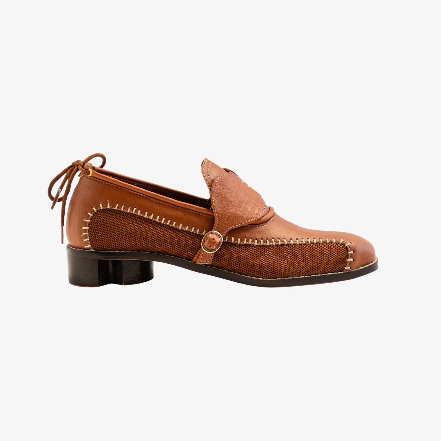 Elaichi Boot in Tan with 1-inch heel by Suvaa