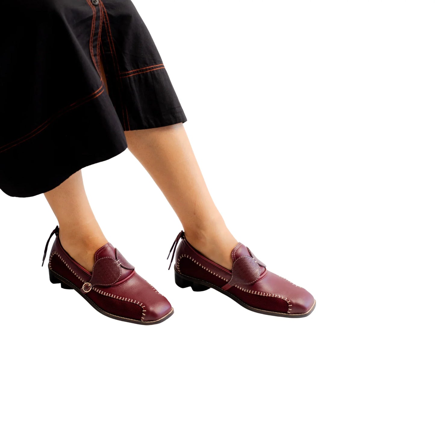 Elaichi Boot in Burgundy with 1-inch heel by Suvaa